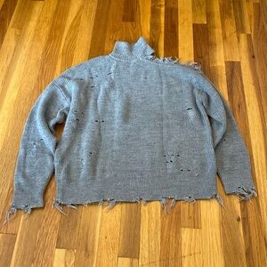 Lovers + Friends Women’s Gray Distressed Sweater Size S